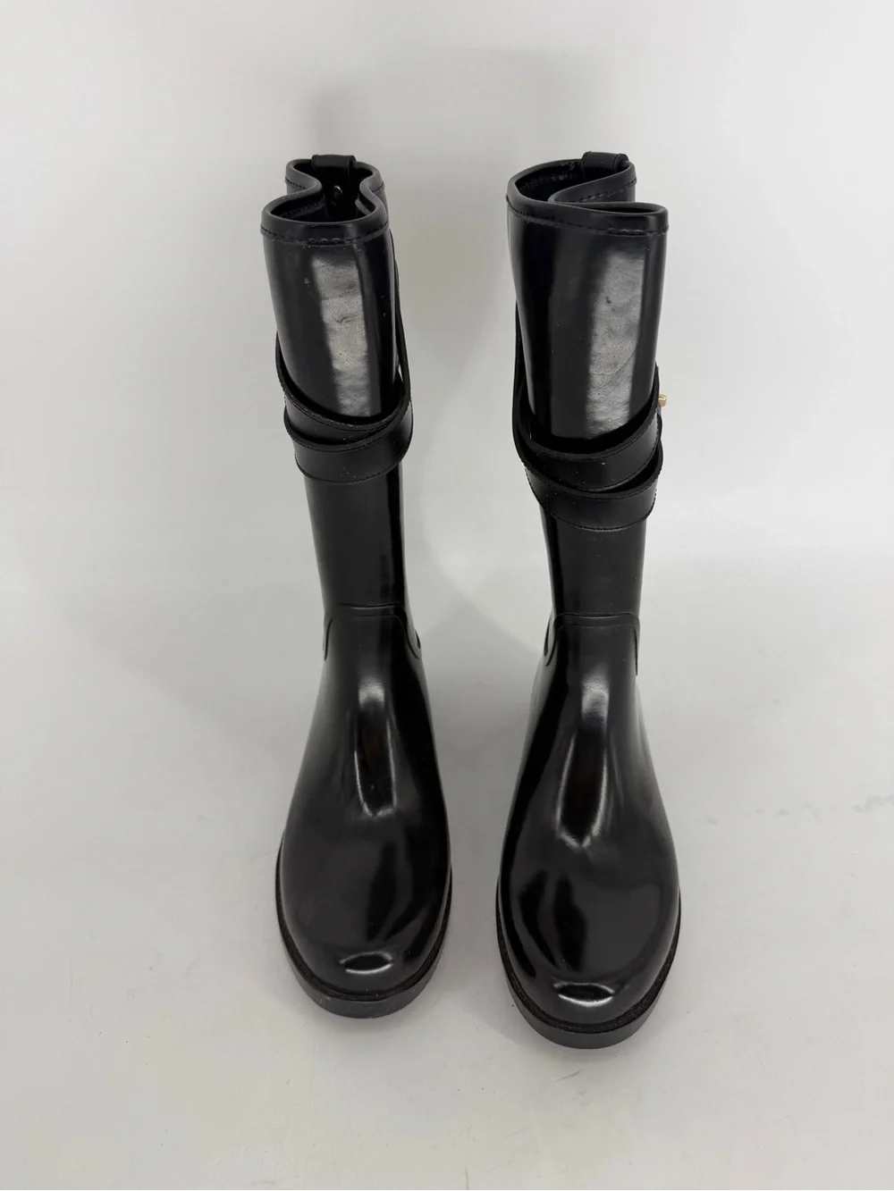 Coach Talia Black Rubber Boots Women’s Size 7